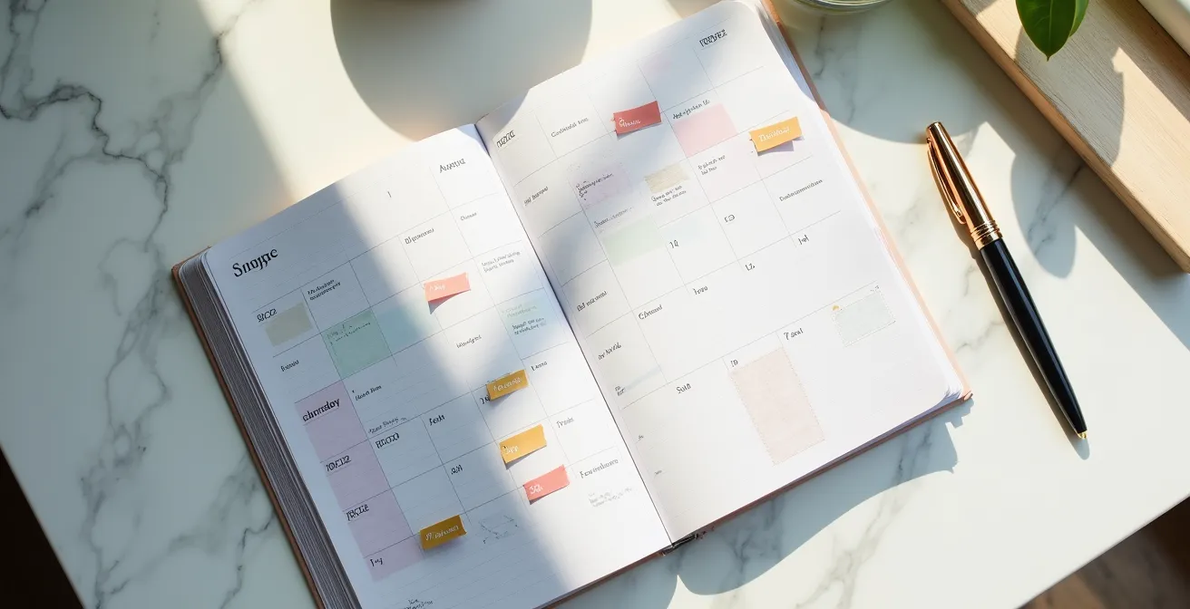 Calendar with hotel stays marked and elite status progression timeline